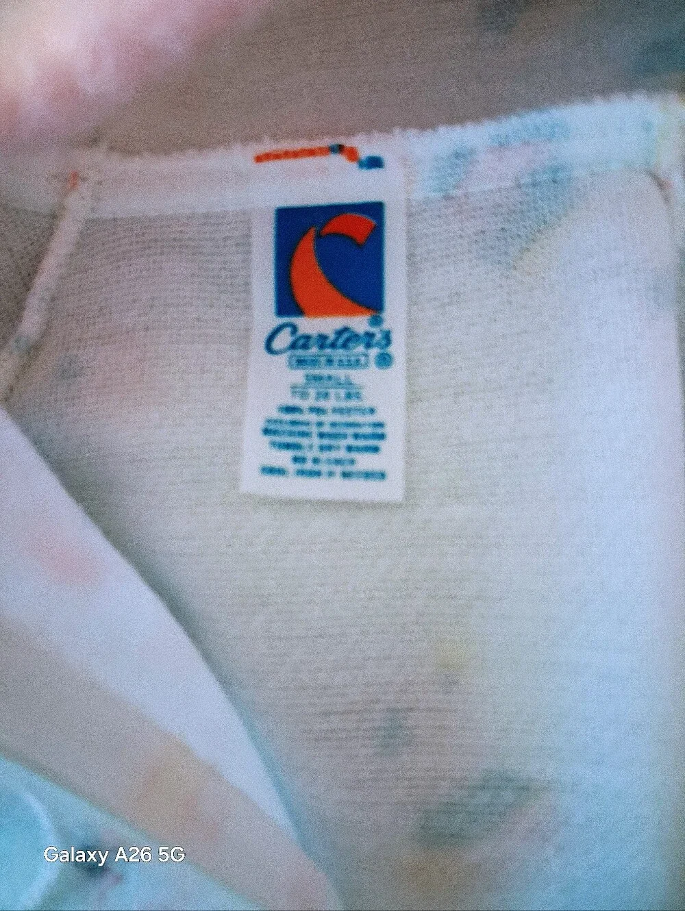 Carter's White /Pink Hooded Fleece One-Piece with Pink Trim and Multicolor Print